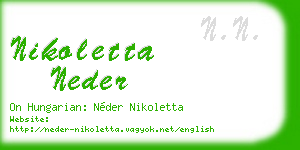 nikoletta neder business card