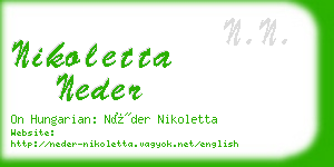 nikoletta neder business card